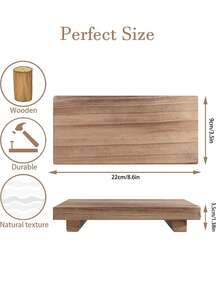 浴室柜台收纳架木制装饰托盘矩形化妆品架，适用于厨房、肥皂、乳液瓶、植物、化妆品、坚果 - 棕色，适用于假日海滩、浴室收纳、卧室收纳，大容量 - 深棕色 - 查看 8