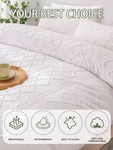 2/3 Pcs Solid Color Duvet Cover Set, Bedding, Soft And Comfortable Bedding, Skin- Bed Cover Set, Mattress Protector For Bedroom, Deep Pocket, Halloween Gift, Dustproof, For All Season, Dorm Room Essentials College, Fits Twin Full King Queen Size Bed, 1pc Duvet Cover And 1/2pcs Pillowcase, Machine Washable - 波希米亞 - 查看 5