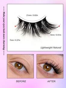 Asiteo 7 Pairs Cat Eye Half-Strip False Eyelashes, Natural & Delicate, Soft Ends, Lengthening & Fluffy, Faux Mink Lashes - Cat Eye Lashes - View 3