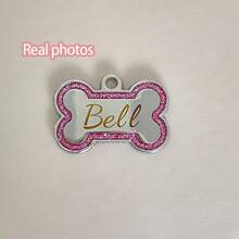Custom Dog Tags Pendant, Personalised Cat Dog Puppy Pet ID Name Pendants, Collar Tag Pendant Pet Accessories Bone Glitter Pendant, Perfect Gift For Your Pet