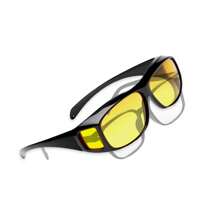 Night Vision Pro Night Driving Glasses With Glarecut Technology, Black Frame, Yellow Lenses, Anti-Glare Design For Driving At Night
