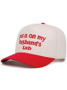 1 Piece Put It On My Husband Tab Embroidered Baseball Cap, Men's And Women's Outdoor Sports Event Casual Baseball Cap, Fashionable