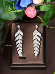 1 par de aretes de perilla elegantes enchapados en oro blanco de 18K con circonita cúbica, adecuados como regalo de cumpleaños para mujer