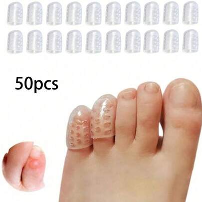 50/40/20 件凝胶脚趾套、硅胶防摩擦脚趾保护器、凝胶脚趾保护器、男女透气小脚趾套、用于嵌甲、鸡眼、老茧的脚趾套、凝胶脚趾保护器、男女透气小脚趾套、用于嵌甲的脚趾套、指甲护理工具、足部和手部护理、随机、硅胶手指、保护器、硅胶