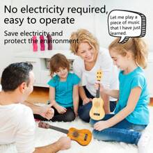 Brinquedo de guitarra mini ukulele infantil - instrumento musical portátil, brinquedo musical de aprendizagem precoce para crianças em idade pré-escolar de 3 a 5 anos, presente para iniciantes em ukulele para meninos e meninas a partir de 3 anos (cor aleatória)