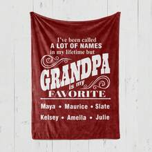 1 pieza Manta personalizada como regalo del Día del Padre para el abuelo, regalo de cumpleaños personalizado, manta para abuelos, suegro, regalo del Día del Padre para papá - Blanco - Ver 3