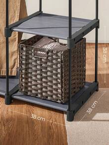 RYG024G02 Storage Cabinet, Folding Wardrobe, Wardrobe, Metal Wardrobe With Hanging Bars, Clothes Rack, Organizer For Cloakroom, Bedroom, 43 X 112 X 165 Cm, Grey - 灰色 - 查看 6