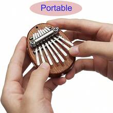 1pc Mini Kalimba Thumb Piano - Handmade Solid Wood Portable Instrument With Strap And Hanging Rope, Perfect Gift For Music Beginners, Valentine's Day, Birthdays, And Parties (Pendant Keychain/Bag Accessory)