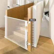 Puerta de seguridad para niños, puerta de seguridad, persiana enrollable protectora, persiana de seguridad para escaleras de bebés, puerta para mascotas, persiana retráctil, barreras extensibles para perros, 0-150/180/300 cm, color blanco