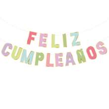 1 Set Birthday Flag Banner Party Decoration Hanging Flag Spanish Macaron Letters Birthday Flag