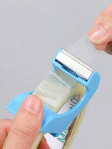 1pc Small And Medium-Sized Convenient Hand-Pulled Cutter, Transparent Masking Tape Cutter And Sealer Back To School