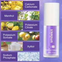 Purple Whitening Toothpaste, 1.01oz - Deep Clean & Fresh Breath, Minty Strawberry Flavor, Gentle On Gums, Portable For Travel, Fruit, Non-Spicy