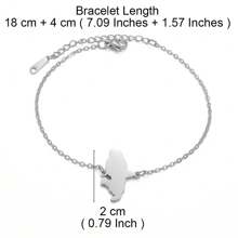 1 Stück 16cm/18cm/21cm Kontur Martinique Landkarte Armband Edelstahl Frankreich Schmuck Fußkette
