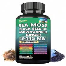 All-In-1 Sea Moss, Black Seed, Ashwagandha, And Ginger Supplement, 19, 445 Mg Extra Strength Immune Support Blend With Turmeric And Vitamin C - 120 Count - 120 viên nang - Xem 1