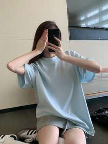 女装夏季新款休闲纯棉宽松圆领短袖T恤上衣百搭少女心