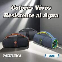MOREKA Altavoz Bluetooth inalámbrico portátil, batería grande de 4800 mAh para una batería de larga duración, reproducción de alta potencia de 50 W, fidelidad de graves, adecuado para regalos navideños, adecuado para reuniones en casa, fiestas navideñas, reuniones, campamentos al aire libre, reproductor de música para escalar montañas - Gris - Ver 8