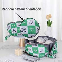 1 قطعة/2 قطعة حقيبة تنظيم الملابس الداخلية بطبعة الباندا الجميلة، سعة كبيرة متعددة الجيوب لتخزين الأغراض في المنزل والسفر، قابلة للطي وللحمل