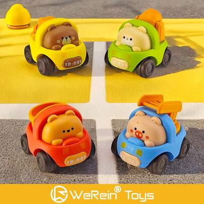 WeRein 1pc Baby Animal Car Toys Toddler Press And Go Toy Cars,Inertia Power Trolley,Wind-Up Cars,Boy Girl Birthday Gifts,Christmas Gifts,Toys For Boys,Toy Car,Boy Toys,Back To School