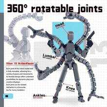 3D打印个性化T13可动人偶配件，第13个假人T13多关节可动收藏家桌面装饰玩具 - 彩色 - 查看 2