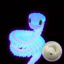 3D Printed Luminous Snake, Halloween, Christmas Gift New Viper Full Body Joint Movable Simulation Animal Model Gift, 3d Printed Fidget, Animal Toys