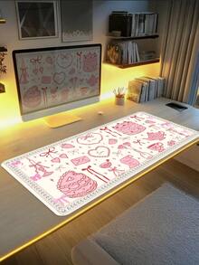 Queen Pink Bow Mouse Pad Kawaii Mouse Pad College Fashion Computer Desk Pad Is Suitable For Laptop Non-Slip Rubber Base Pad Office Accessories Decoration - Multicolor - View 2