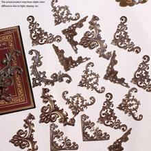 24 peças de adesivos de canto para scrapbook, material de papel para scrapbooking, arte, colagem, papelaria, planejador, decoração, diário, adesivos de lixo