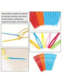 1PC/4PCS/30PCS Plastic Hand Sewing Needles, Knitting Aids, Plastic Large Eye Sweater Needles, Handmade Plastic Needles - Multicolor - View 8
