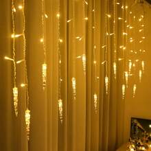 Icicle Christmas Lights, 11.5ft 96 LED Connectable Icicle String Lights With 16 Drops, Window Curtain Fairy Lights With 8 Modes, Icicle Fairy Twinkle Lights For Christmas Decorations - Warm White - View 7