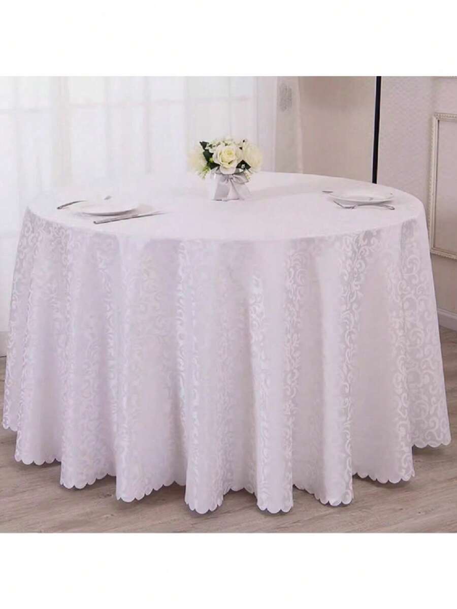 1 件花卉图案酒店桌布，宴会餐厅餐桌布