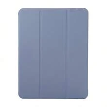三折可折叠防摔 iPad 平板电脑保护套 适用于 iPad 带透明高透明亚克力连接笔槽笔架-薰衣草紫色 - 薰衣草紫 - 查看 4