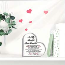 1 Desk Symbol For Rewarding Daughters, Transparent Desktop Decoration, Stepdaughter Gift For Stepmothers Or Stepfathers, Sentimental Home Bedroom Decoration