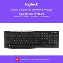 Logitech Teclado inalámbrico K270 - 108 teclas tamaño completo, diseño ultra delgado, escritura silenciosa para PC/Mac/portátil/escritorio, receptor USB plug & play, larga duración de la batería (conexión 2.4GHz) - Negro - Ver 5