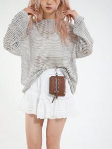 Fashionable Riveted Girl Handbag, Mini Shoulder Bag, PU Crossbody Bag - A - View 5