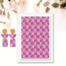 1pc Ultra-Light Water Transfer Paper With Colorful Flower Patterns – Perfect For DIY Ceramic Earrings, Jewelry & Polymer Clay Crafts, Blue & White Checkered Design, Craft Transfer Paper | Tropical Design | Intricate Designs - Multicolor - View 36