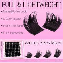 Zanlufly Lash Clusters KIt D Curly Lash Extension Kit Volume Thick Eyelash Extension Kit  Individual Lashes Kit