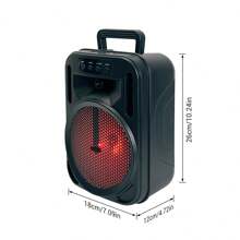 Dazone Portable Bluetooth Speaker 6.5-In Woofer Wireless Speaker Subwoofer USB Rechargeable Heavy Bass LED Party PA Sound System AUX FM Remote Control LED Light Handle