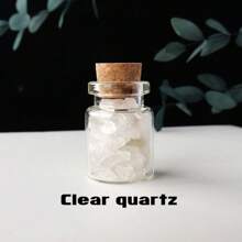 1 Peça Garrafa de Desejo de Pedras Preciosas de Cristal Curativo Natural, , Quartzo Rosa, Ametista, Garrafa à Deriva, Presentes de Casa para o Natal