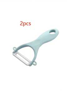 1/2/4pcs Ceramic Peeler, Plastic Handle - Ideal For Potatoes And Fruits, Must-Have For Outdoor Kitchen, Outdoor Cooking Tool | Ergonomic Design | Ceramic Blade