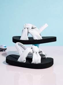 Sandalias para niñas, lindas, de espuma, fashion y versátiles para uso diario, con cinta mágica ajustable, ligeras y transpirables, antideslizantes