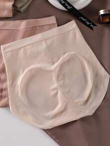 3pcs Women Seamless High Waist Panties, 3D Lifting Postpartum Belly Control Briefs - Multicolor - View 5