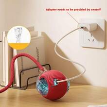 1 Piece USB Rechargeable Interactive Toy Ball For Cats, Auto Electric Rolling Ball As Birthday Gift For Dogs/Cats, Auto Smart Chewable Toy With Tail, Unicolor Smart Ball Tied To Harness, Interactive Cat Ball Toy, Indoor Cat Toy