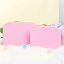 2Pcs Suitcase Gift Box Pink Storage Box Cosmetics Stationery And Jewelry Storage Birthday Gift Wrap Wedding Graduation Gift Wrapping Boxes School Supplies, Back To School