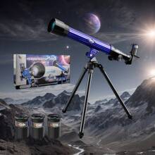 Przenośny zestaw teleskopowy o dużym powiększeniu dla początkujących, z 3 regulowanymi poziomami powiększenia, nadaje się do obserwacji w terenie i obserwacji rozgwieżdżonego nieba. Idealny wybór dla początkujących, do ręcznego ustawiania ostrości, jako prezent popularyzujący naukę lub prezent urodzinowy.