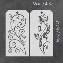 10Pcs Flower Stencils For Painting Reusable Crafts Drawing Stencils For Painting On Wood, Wall, Furniture