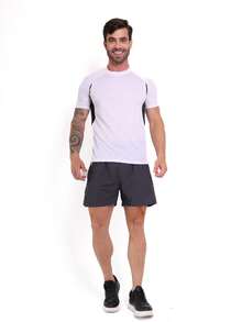Men's Plain Dry Fit Shirt Contrast Colors - Casual - Training - Gym - Sports - Exercises - Running-Party - 白色 - 查看 5