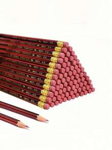 10/30/50pcs Classic Red & Black Pencils, Student Award Sketch Pencils, Learning Stationery With Eraser, School HB Pencils, Office Supplies, School Supplies, Back To School Gifts, School Office Stationery, Student Stationery