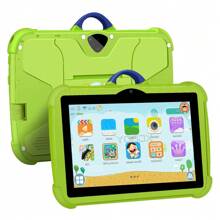 Tablette pour enfants de 7 pouces / processeur quadricœur 1,3 GHz / Android 13 MTK8321 / résolution IPS haute définition 1280 x 800 / caméra 2 Mpx + 5 Mpx / batterie 4 000 mAh / compatible WiFi et contrôle parental / jeux éducatifs / boîtier en plastique ABS et silicone BDF C8 (inclus : boîte d'emballage, câble de données, manuel, OTG, épingle pour carte)