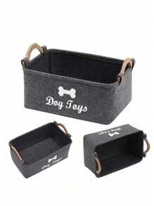 1pc Pet Dog Toy Storage Box, Casual Home Organizer Goods