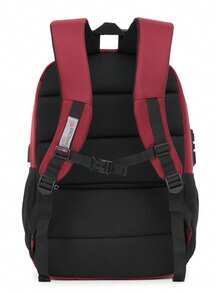 Mochila Notebook Executiva Escola Impermeavel Resistente Costura Reforçada  Cabo Aux Usb Fone Ouvido XIAOBANG - Vermelho - Visão 3