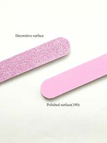 10 包闪光粉色两用一次性迷你指甲锉套装用于美甲打磨抛光缓冲指甲锉块专业美甲套装（粉色）